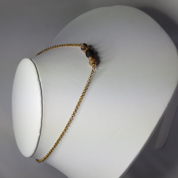 Lava Stone Goldtone Necklace - Picture 4 of 5